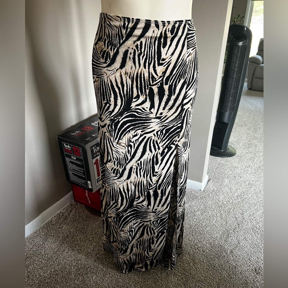 Zebra print maxi skirt